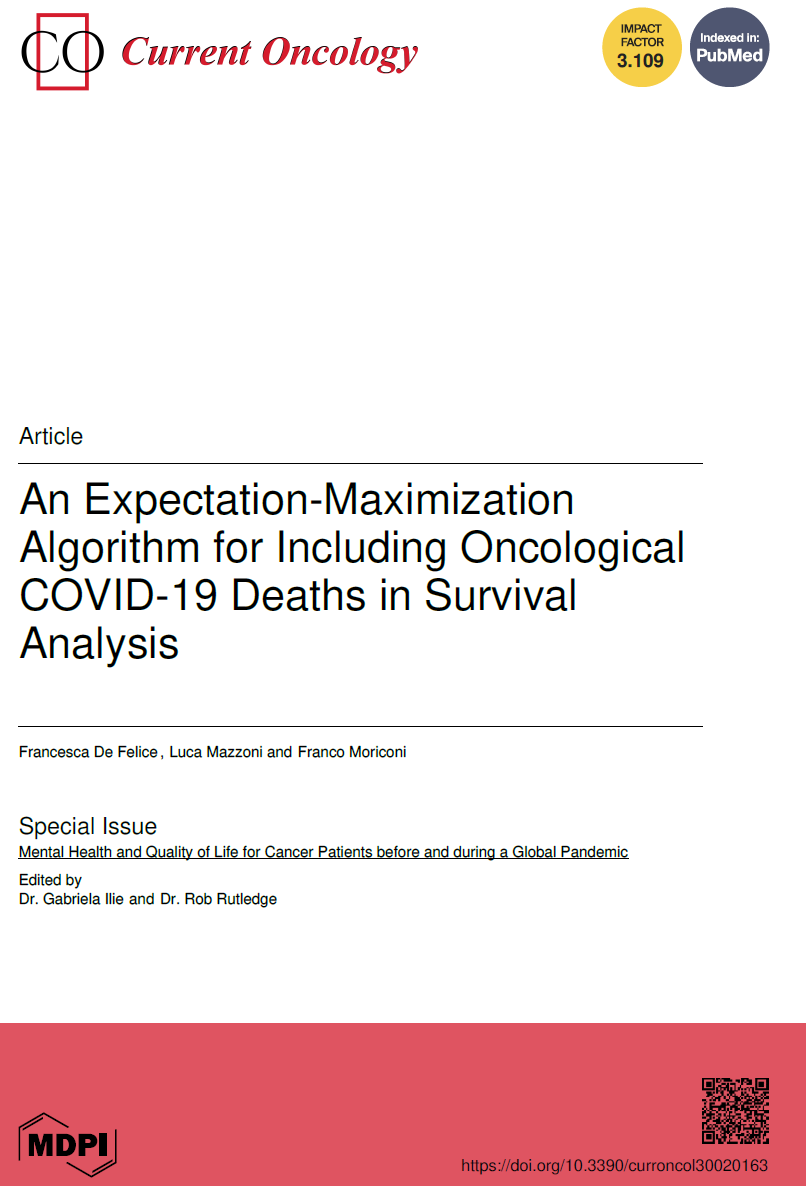 An Expectation-Maximization Algorithm for Including Oncological COVID-19 Deaths in Survival Analysis